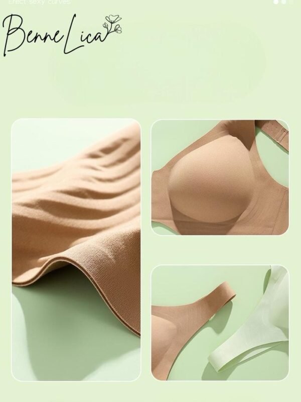 BenneLica Woman Lifting Support Bra Angkat Beban Cewek Seamless Tanpa Kawat Busa Tebal Kait Depan 8812 Fashion Wanita Lembut Lentur Ready Jumbo / Over / Big / + Size - Image 2